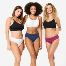 Women's Set of 3 Seamless Knickers - Purple/White/Blue Women's Set of 3 Seamless Knickers - Purple/White/Blue