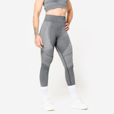 High-Waisted Seamless Fitness Leggings with Phone Pocket - Grey High-Waisted Seamless Fitness Leggings with Phone Pocket - Grey