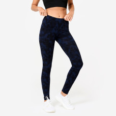 Women's Cotton Fitness Leggings - Black/Blue Women's Cotton Fitness Leggings - Black/Blue