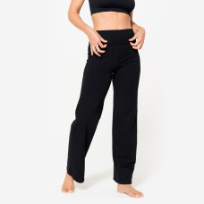 Women's High-Waisted Cotton Yoga Bottoms - Ultra Black