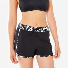 Women's surfing swim shorts - Tini black and white