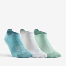 Low Tennis Socks RS 160 Tri-Pack - Green/White/Green