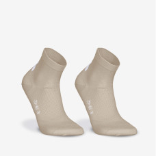 Pack of 2 Pairs of Run500 Fine Mid Running Socks - Beige