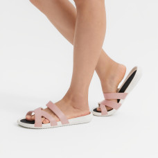 Poolside slides sandals 500 white pink