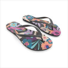 Women's flip-flops - 500 Big Azae black & multi-coloured