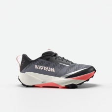 Women's trail running shoes, Kiprun Kipsummit grey and coral