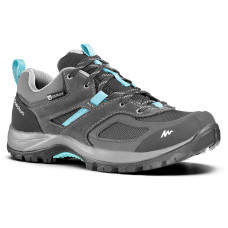 Women's Waterproof Mountain Walking Shoes - MH100 - Grey/Blue