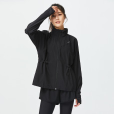 Loose Hooded Fitness Jacket - Black