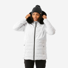 Women's Mid-Length Warm Ski Jacket 100 - White Women's Mid-Length Warm Ski Jacket 100 - White
