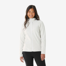 Women's mountain hiking fleece jacket, MH500 Full Zip - White Women's mountain hiking fleece jacket, MH500 Full Zip - White
