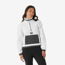 Women's Sherpa Mountain Hiking Fleece MH100 1/2 Zip - White Women's Sherpa Mountain Hiking Fleece MH100 1/2 Zip - White