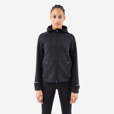 Women's warm running jacket-KIPRUN RUN 500 Warm-Black smoke