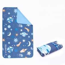 Compact Microfibre Swimming Towel with Snaps Size L 80 x 130 cm - print