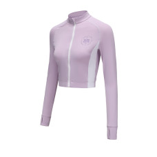 Surfing women's uv zip crop top - cool feeling -PURPLE Surfing women's uv zip crop top - cool feeling -PURPLE