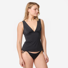 Tankini Swimsuit Top with V-Neck and Removable Padded Cups MARINE - PLAIN BLACK Tankini Swimsuit Top with V-Neck and Removable Padded Cups MARINE - PLAIN BLACK