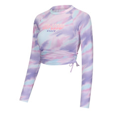 Women's long sleeve uv-protection surfing top 100 sunny TIEDYE PINK