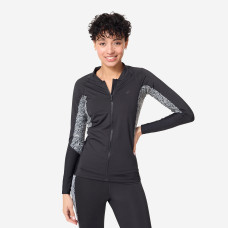 Women's Long-sleeved Zipped Aquafit Aquabiking t-shirt - Phoebe Black