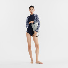 Women's One Piece Long Sleeve Surf Swimsuit- CN JANE -NAVY PALMER