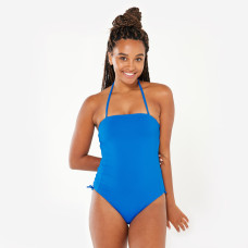 Women's surfing textured 1-piece swimsuit - Manon blue
