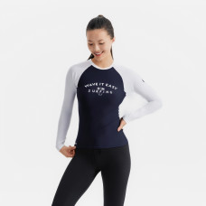 Women's surfing UV top 100 SLIM NAVY/WHT