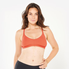 Women's swimming textured crop top swimsuit top - Lila simy terracotta