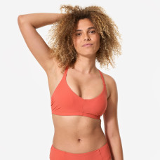 Women's swimming textured crop top swimsuit top - Lila simy terracotta