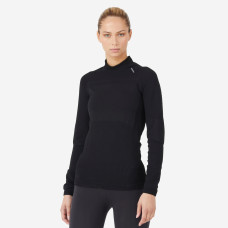 KIPRUN SKINCARE WOMEN'S LONG-SLEEVED SEAMLESS RUNNING T-SHIRT - BLACK KIPRUN SKINCARE WOMEN'S LONG-SLEEVED SEAMLESS RUNNING T-SHIRT - BLACK