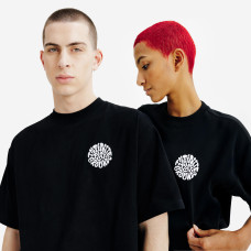 Unisex casual graph T-shirt, black Unisex casual graph T-shirt, black