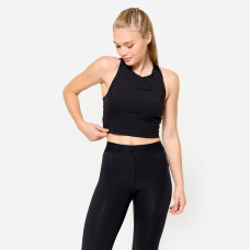 Women's Body-Hugging Fitness Cropped Tank Top - Black Women's Body-Hugging Fitness Cropped Tank Top - Black