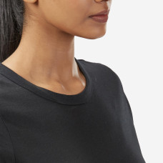 Women's Fitness Cotton T-Shirt 100 - Black Women's Fitness Cotton T-Shirt 100 - Black