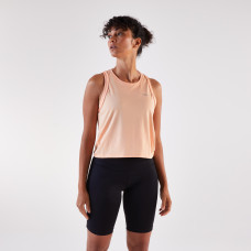 Women's Running Breathable Cropped Tank Top - KIPRUN Run 500 - Orange