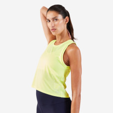 Women's Running Breathable Short Tank Top - KIPRUN Run 500 Dry Yellow