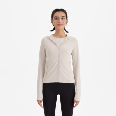 Women's running hooded jacket - Sun Protect - Beige