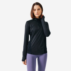 Women's Running ??-Zip Long-Sleeved T-Shirt Dry+ - black