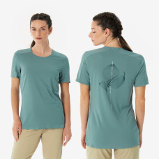 Women's short-sleeved hiking t-shirt, MH500 green