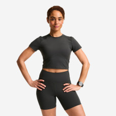 Women's Short-Sleeved Sports T-Shirt - Dark Grey
