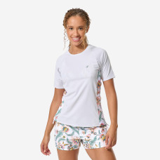 Women's surfing short sleeve UV-protection t-shirt, Kanika white
