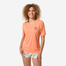 Women's surfing short sleeve UV-protection t-shirt - Malou Shellrise orange