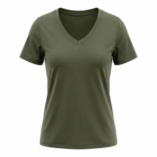 Women's V-Neck T-Shirt Coolmax - Khaki