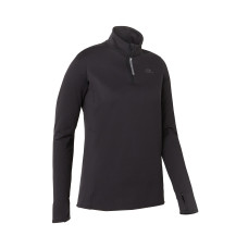 Zip Warm women's long-sleeved running T-shirt - black